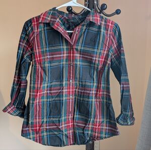 J. Crew plaid button down blouse